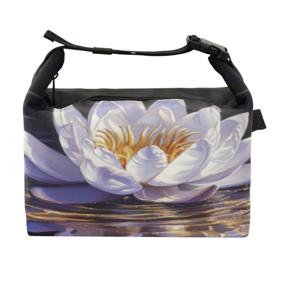DIXRUYEE Lunch Bag Double Deck Lunch Cooler Box Fashion Celestial Lily Pattern