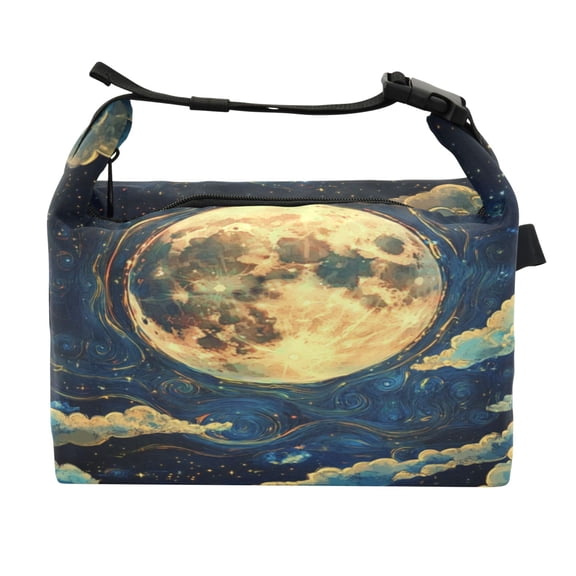DIXRUYEE Lunch Bag Double Deck Lunch Cooler Box Fashion Celestial Moonlit Dream Pattern