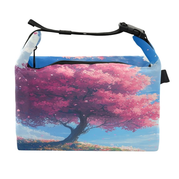 DIXRUYEE Lunch Bag Double Deck Lunch Cooler Box Fashion Cherry Blossom Serenity Pattern