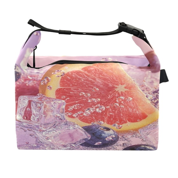 DIXRUYEE Lunch Bag Double Deck Lunch Cooler Box Fashion Citrus Cascade Pattern