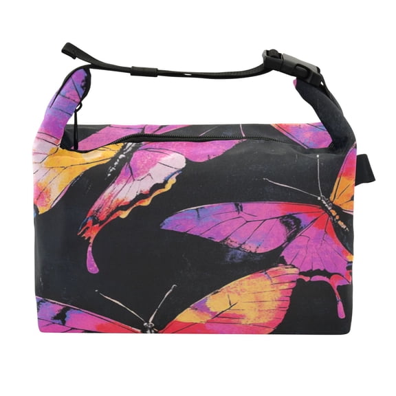 DIXRUYEE Lunch Bag Double Deck Lunch Cooler Box Fashion Colorful Flight Pattern