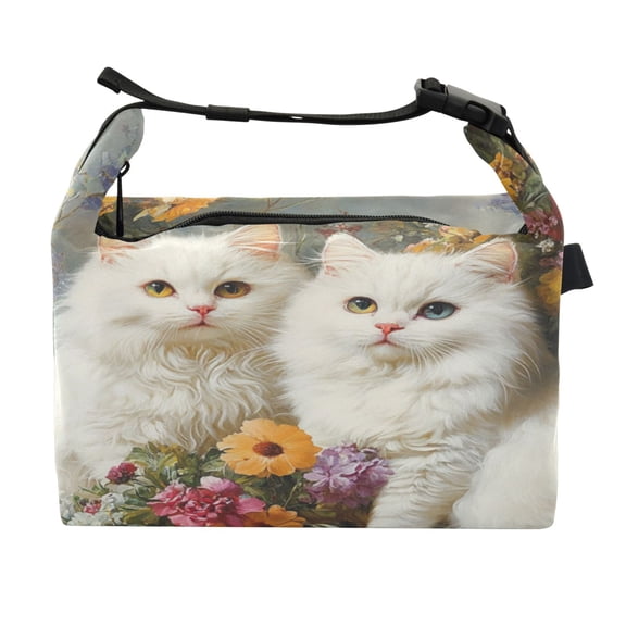 DIXRUYEE Lunch Bag Double Deck Lunch Cooler Box Fashion Companions in Bloom Pattern