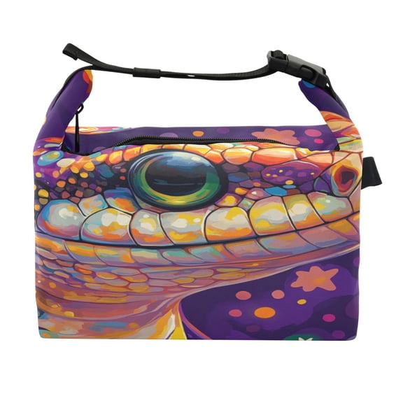 DIXRUYEE Lunch Bag Double Deck Lunch Cooler Box Fashion Cosmic Companion Pattern