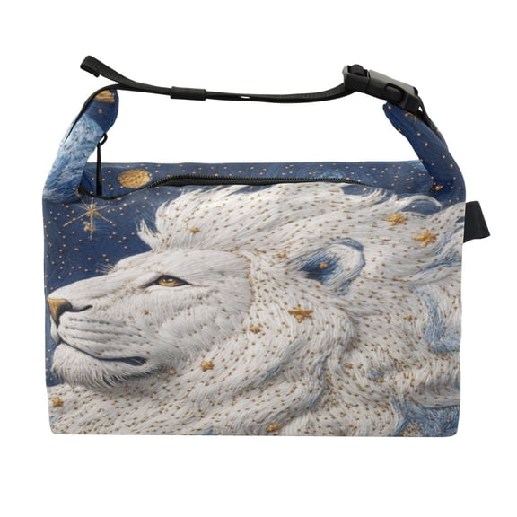 DIXRUYEE Lunch Bag Double Deck Lunch Cooler Box Fashion Cosmic King Pattern