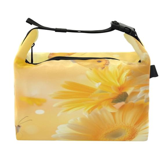 DIXRUYEE Lunch Bag Double Deck Lunch Cooler Box Fashion Dancing Butterflies Pattern