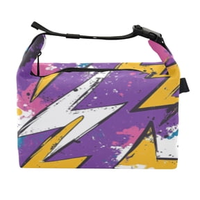 DIXRUYEE Lunch Bag Double Deck Lunch Cooler Box Fashion Electric Vibe Pattern