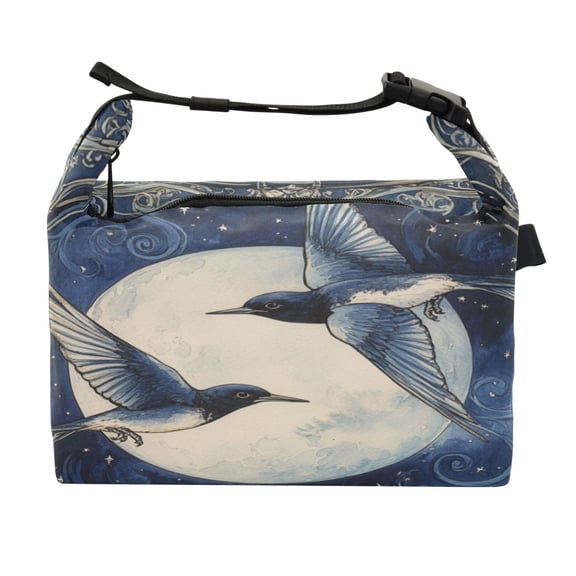 DIXRUYEE Lunch Bag Double Deck Lunch Cooler Box Fashion Flight under The Moon Pattern