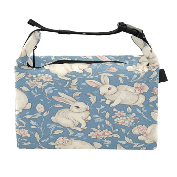 DIXRUYEE Lunch Bag Double Deck Lunch Cooler Box Fashion Floral Bunny Patterns Pattern