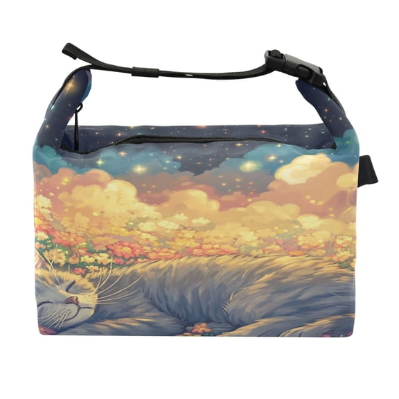 DIXRUYEE Lunch Bag Double Deck Lunch Cooler Box Fashion Floral Dream Pattern
