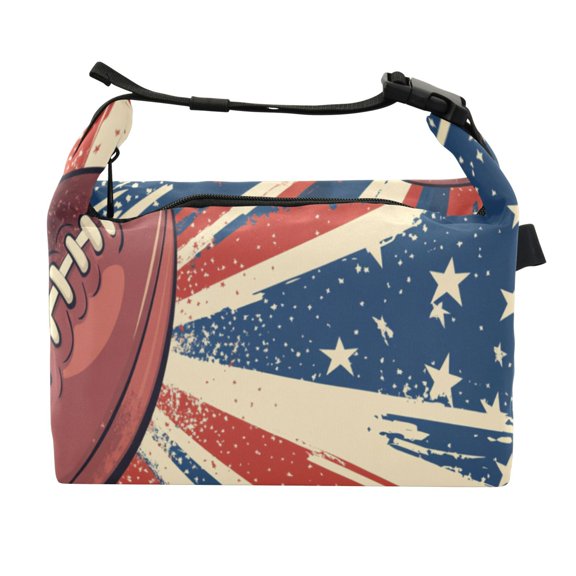 DIXRUYEE Lunch Bag Double Deck Lunch Cooler Box Fashion Gridiron Glory Pattern