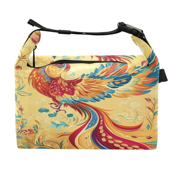 DIXRUYEE Lunch Bag Double Deck Lunch Cooler Box Fashion He Phoenix Reborn Pattern
