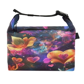 DIXRUYEE Lunch Bag Double Deck Lunch Cooler Box Fashion Heartfelt Vibes Pattern