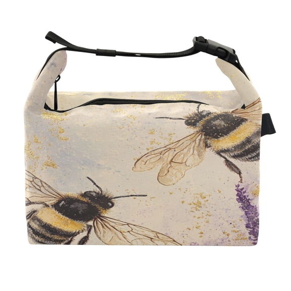 DIXRUYEE Lunch Bag Double Deck Lunch Cooler Box Fashion Lavender Flight Pattern