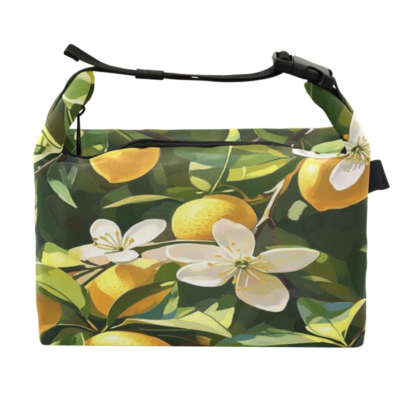 DIXRUYEE Lunch Bag Double Deck Lunch Cooler Box Fashion Lemon Grove Bliss Pattern