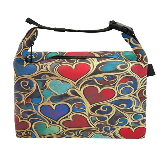 DIXRUYEE Lunch Bag Double Deck Lunch Cooler Box Fashion Lush Love Blooms Pattern
