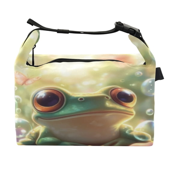 DIXRUYEE Lunch Bag Double Deck Lunch Cooler Box Fashion Magical Frog Pattern