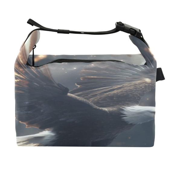 DIXRUYEE Lunch Bag Double Deck Lunch Cooler Box Fashion Night Flight Pattern