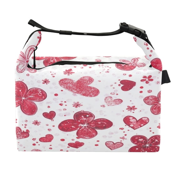 DIXRUYEE Lunch Bag Double Deck Lunch Cooler Box Fashion Poppy Symphony Pattern
