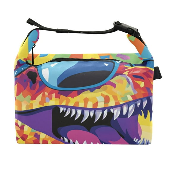 DIXRUYEE Lunch Bag Double Deck Lunch Cooler Box Fashion Rad Rex Pattern