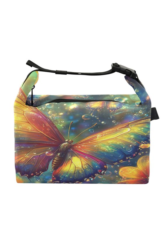 Lunch Bag Double Deck Lunch Cooler Box Fashion Radiant Reflections Pattern