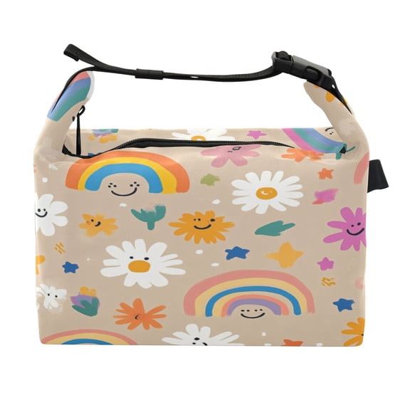 DIXRUYEE Lunch Bag Double Deck Lunch Cooler Box Fashion Rainbow Dream Pattern