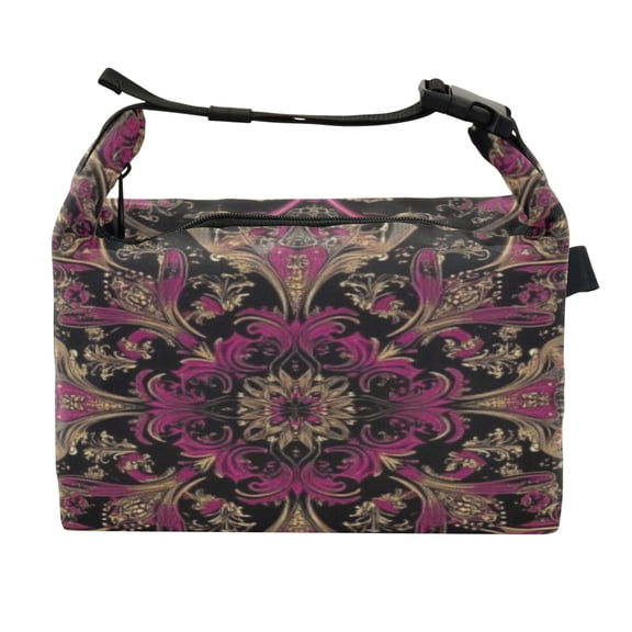 DIXRUYEE Lunch Bag Double Deck Lunch Cooler Box Fashion Midnight Bloom Pattern