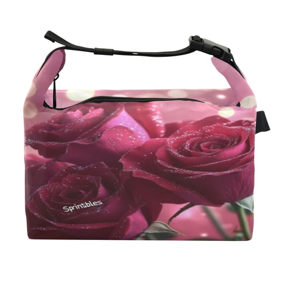 DIXRUYEE Lunch Bag Double Deck Lunch Cooler Box Fashion Romantic Blooms Pattern