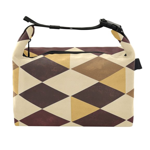 DIXRUYEE Lunch Bag Double Deck Lunch Cooler Box Fashion Rustic Harmony Pattern