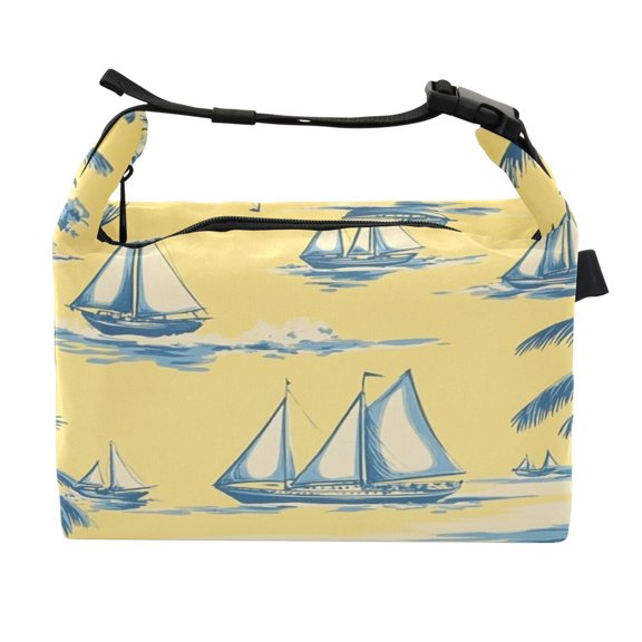 DIXRUYEE Lunch Bag Double Deck Lunch Cooler Box Fashion Sailing Into Golden Horizons Pattern