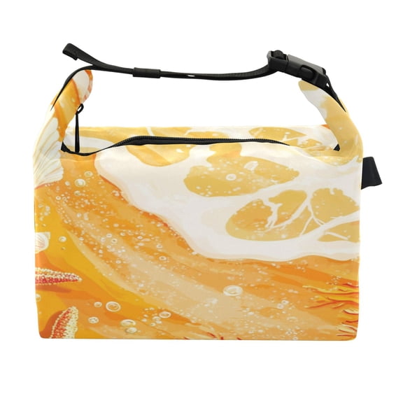 DIXRUYEE Lunch Bag Double Deck Lunch Cooler Box Fashion Seaside Serenity Pattern