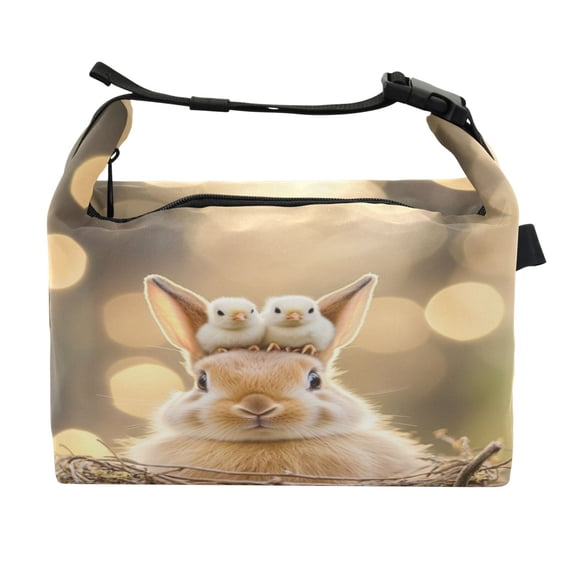DIXRUYEE Lunch Bag Double Deck Lunch Cooler Box Fashion Squirrel's Spring Smile Pattern
