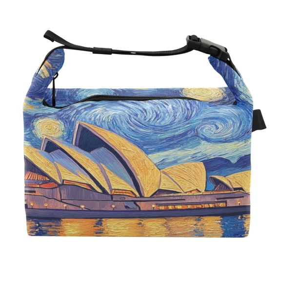 DIXRUYEE Lunch Bag Double Deck Lunch Cooler Box Fashion Starry Echoes Pattern