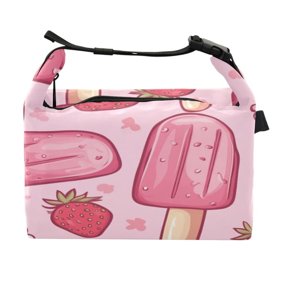 DIXRUYEE Lunch Bag Double Deck Lunch Cooler Box Fashion Summer Popsicle Delight Pattern