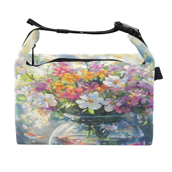 DIXRUYEE Lunch Bag Double Deck Lunch Cooler Box Fashion Sunlit Aquatic Haven Pattern