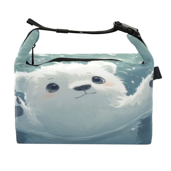 DIXRUYEE Lunch Bag Double Deck Lunch Cooler Box Fashion Tiny Explorer Pattern