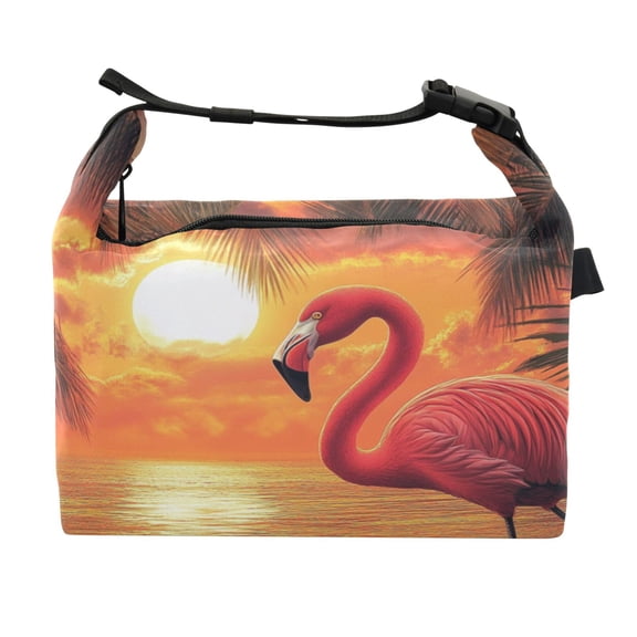 DIXRUYEE Lunch Bag Double Deck Lunch Cooler Box Fashion Tropical Sunset Serenade Pattern