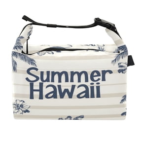 DIXRUYEE Lunch Bag Double Deck Lunch Cooler Box Fashion Tropical Vibes Pattern