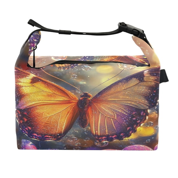DIXRUYEE Lunch Bag Double Deck Lunch Cooler Box Fashion Enchanted Flight Pattern