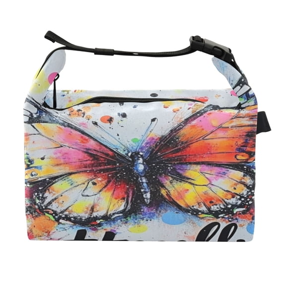 DIXRUYEE Lunch Bag Double Deck Lunch Cooler Box Fashion Vibrant Metamorphosis Pattern