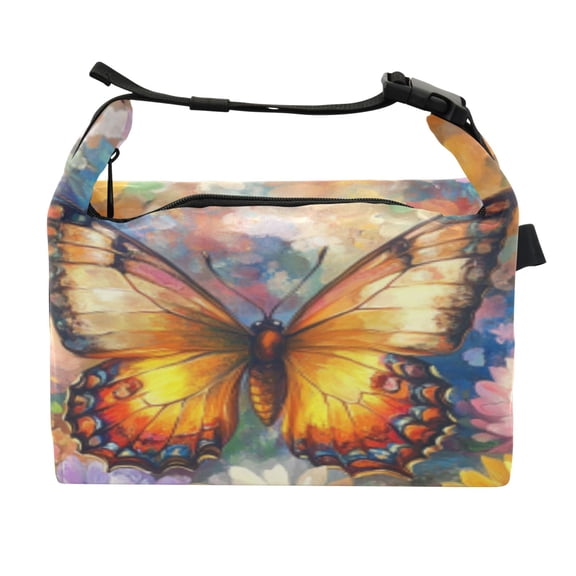 DIXRUYEE Lunch Bag Double Deck Lunch Cooler Box Fashion Vivid Metamorphosis Pattern