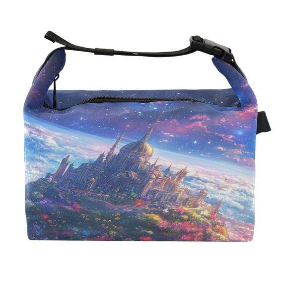 DIXRUYEE Lunch Bag Double Deck Lunch Cooler Box Fashion Where Dreams Meet Reality Pattern