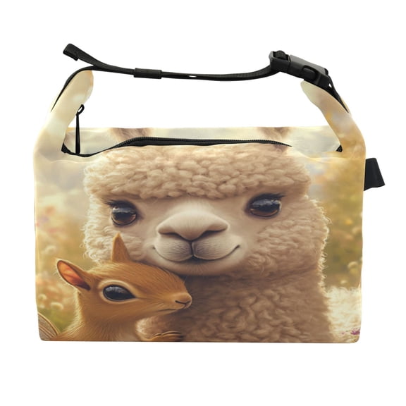 DIXRUYEE Lunch Bag Double Deck Lunch Cooler Box Fashion Whimsical Friends Pattern