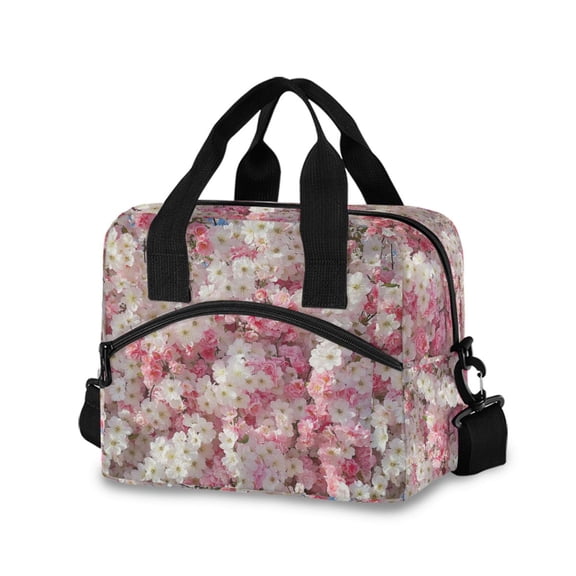 DIXRUYEE Lunch Bag Double Deck Lunch Cooler Box Tote Bag Fashion Blossom Abundance Printed