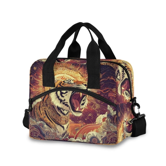 DIXRUYEE Lunch Bag Double Deck Lunch Cooler Box Tote Bag Fashion Cosmic King Printed