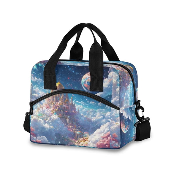 DIXRUYEE Lunch Bag Double Deck Lunch Cooler Box Tote Bag Fashion Dream above The Clouds Printed