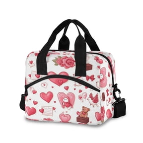 DIXRUYEE Lunch Bag Double Deck Lunch Cooler Box Tote Bag Fashion Luxe Love Printed