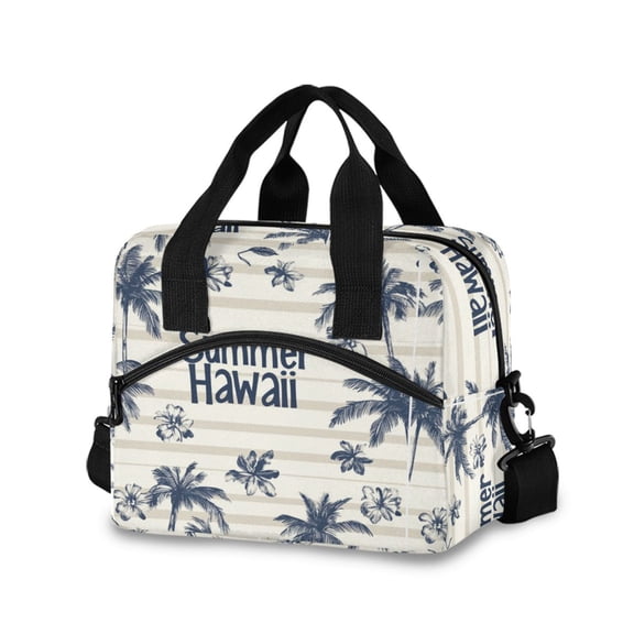 DIXRUYEE Lunch Bag Double Deck Lunch Cooler Box Tote Bag Fashion Tropical Vibes Printed