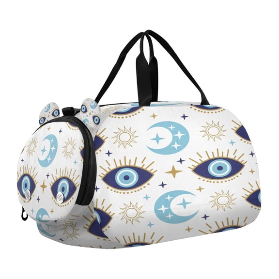 DIXRUYEE Magic Evil Eye Scale Duffel Bag With Ventilated Shoe Pocket & Adjustable Strap for Gym, Dance & Travel