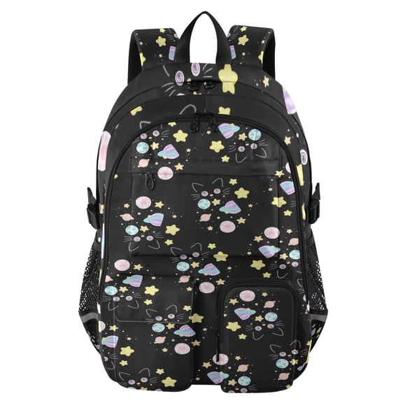 DIXRUYEE Midnight Sparkle Backpack for School 14Laptop Compatible with Reflective Safety Strips