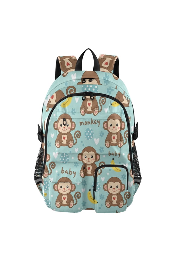 Monkey Bananas Backpack for School 14Laptop Compatible with Reflective Safety Strips